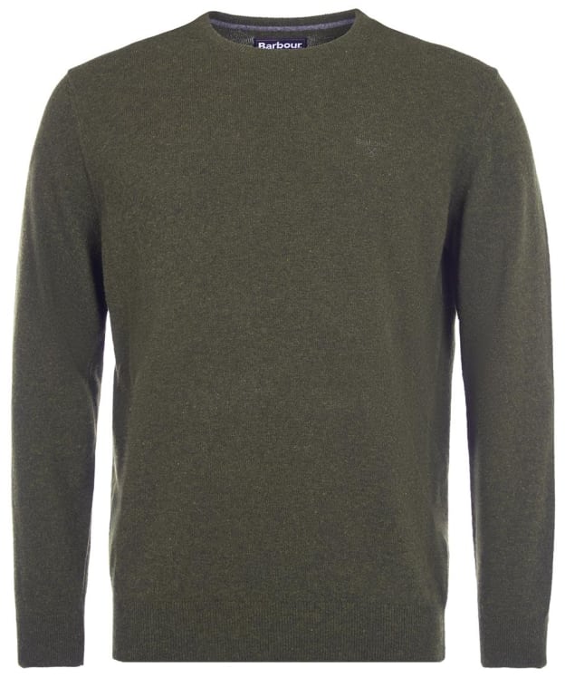 Men's Barbour Essential Lambswool Crew Neck Sweater - Seaweed