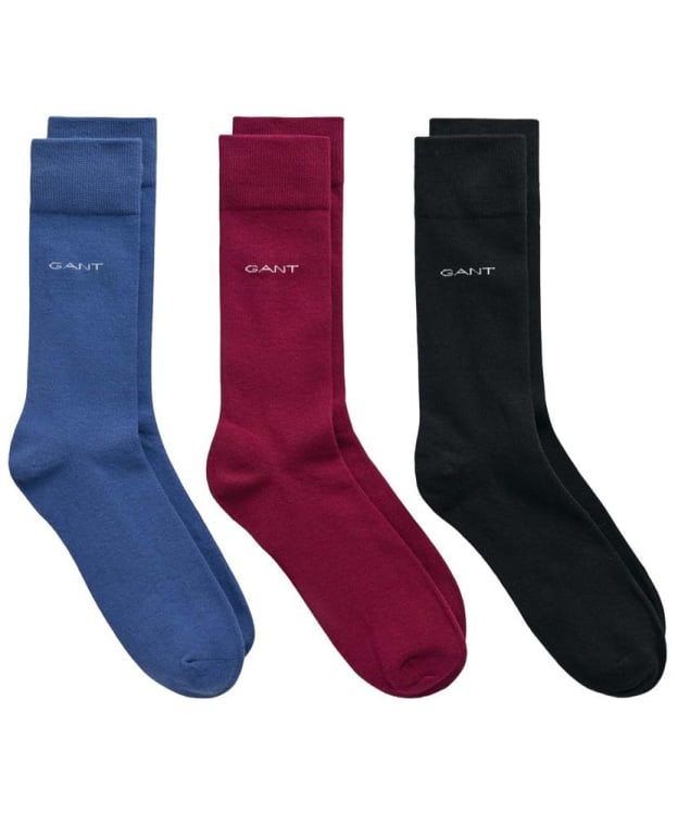 Men's GANT Soft Cotton Socks - 3 Pack - Vintage Blue