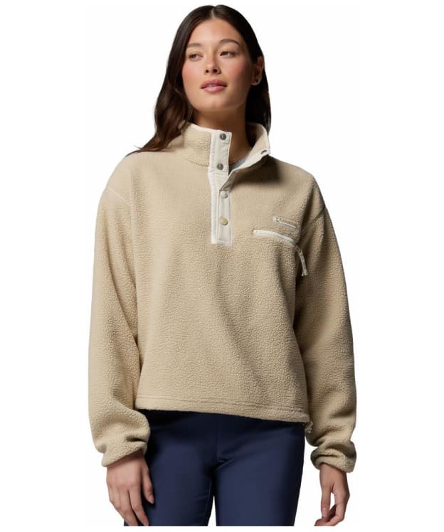Women's Columbia Helvetia™ II Cropped Half Snap Fleece - Ancient Fossil / Dark Stone / Chalk