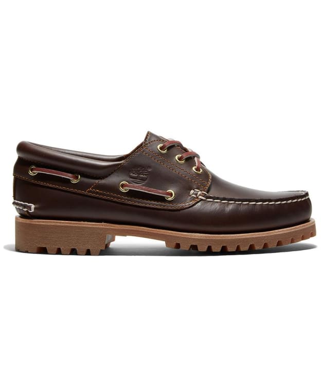 Men's Timberland Authentic 3-Eye Lug Handsewn Boat Shoes - Brown