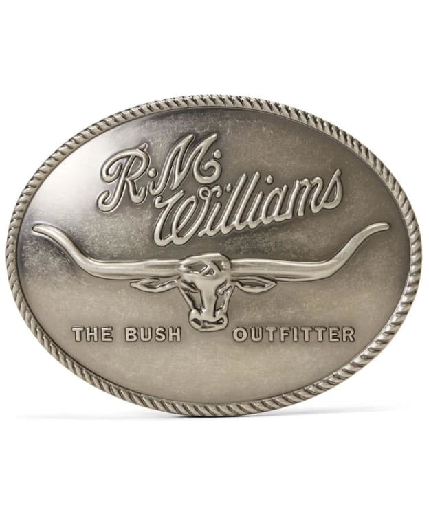 R.M. Williams Logo Nickel Belt Buckle - Antique Silver
