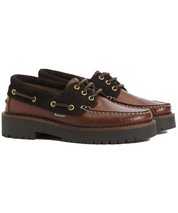 Women's Barbour Darras Boat Shoe - Dark Brown