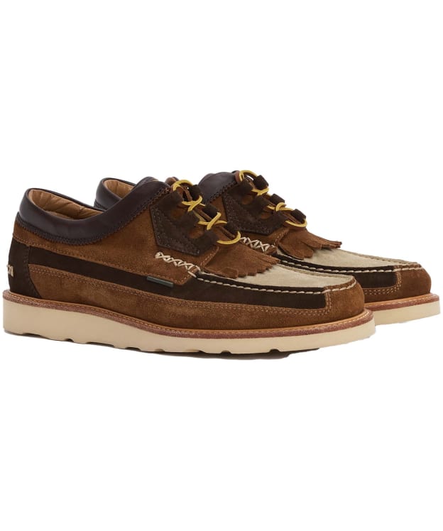 Men's Barbour Grindon Moccasins - Dark Brown / Tan / Light Beige Suede