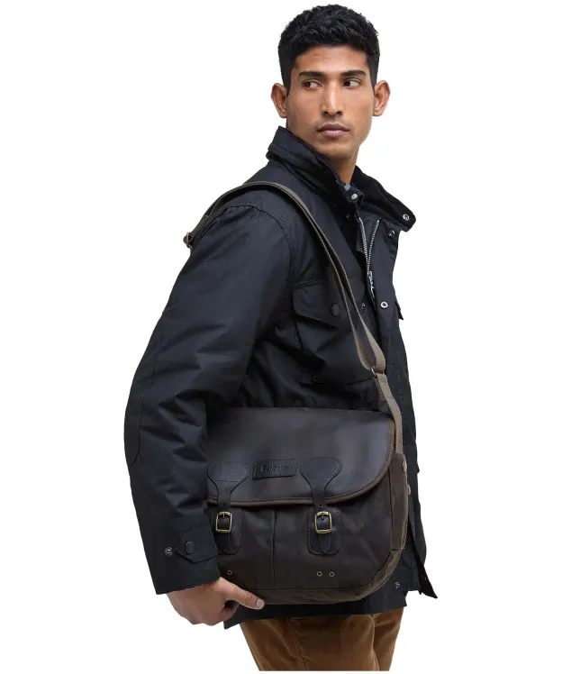 Barbour Wax and Leather Tarras Bag - Olive