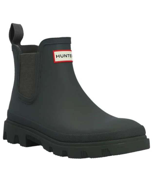 Hunter Downpour Chelsea Wellington Boots - Dark Olive
