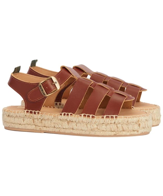 Women's Barbour Paloma Platform Espadrille Sandals - Dark Tan