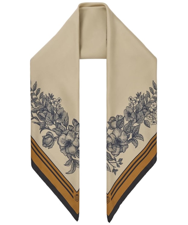 Women's Fairfax & Favor Mannington Silk Scarf - Off White / Navy / Orange