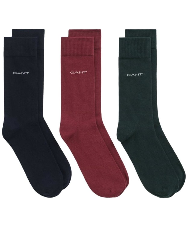 Men's GANT Soft Cotton Socks - 3 Pack - Tartan Green
