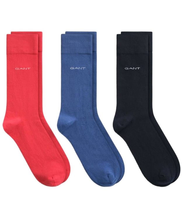 Men's GANT Soft Cotton Socks - 3 Pack - Rose Red