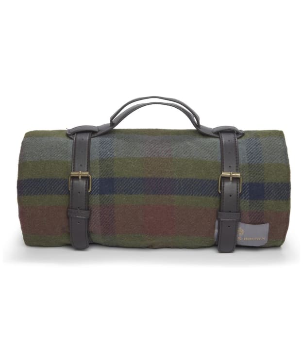Hicks & Brown Outdoor Blanket with Carry Handle - Green Check