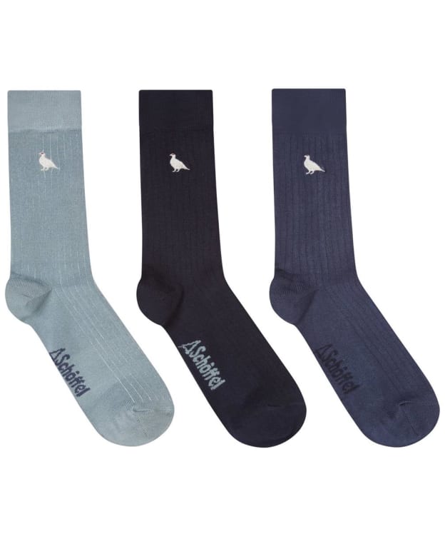 Men’s Schöffel Bamboo Socks – 3 Pack - Blue Ptarmigan Mix