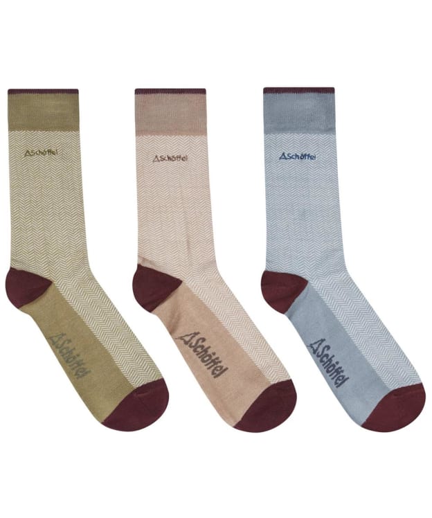 Men’s Schöffel Bamboo Socks – 3 Pack - Port Herringbone Mix
