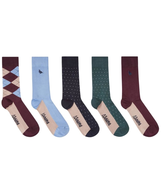 Men’s Schöffel Bamboo Socks – 5 Pack - Argyle Pattern Mix