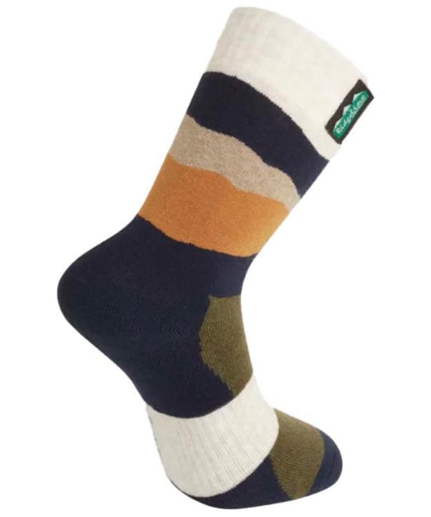 Ridgeline Merino Wool Socks - Mid Length - Navy Stripes