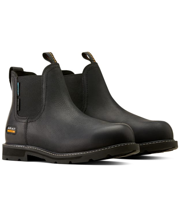 Men's Ariat Groundbreaker Waterproof Steel Toe Work Chelsea Boots - Black