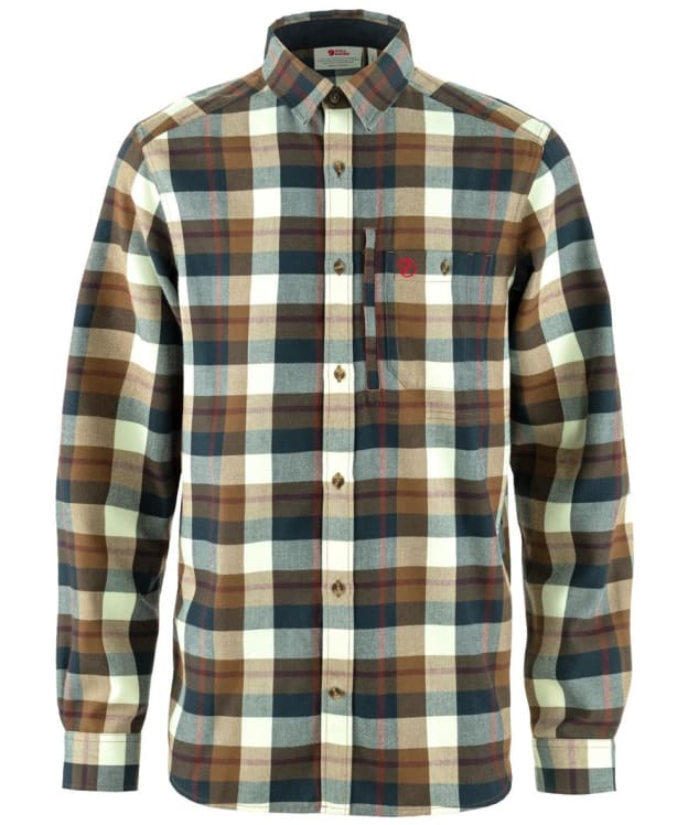 Men's Fjallraven Fjällglim Long Sleeve Shirt - Wood Brown / Chalk White