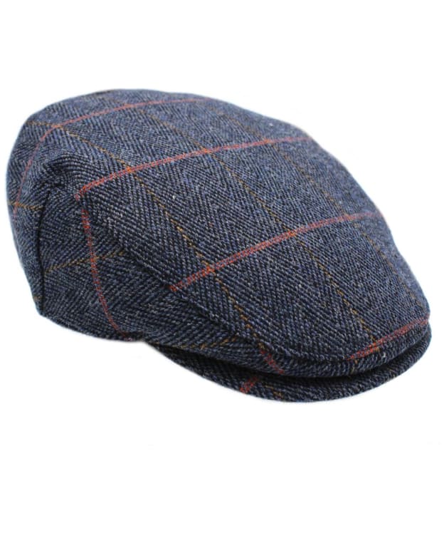 Heather Chilton Derby Tweed Waterproof Flat Cap - Bilberry