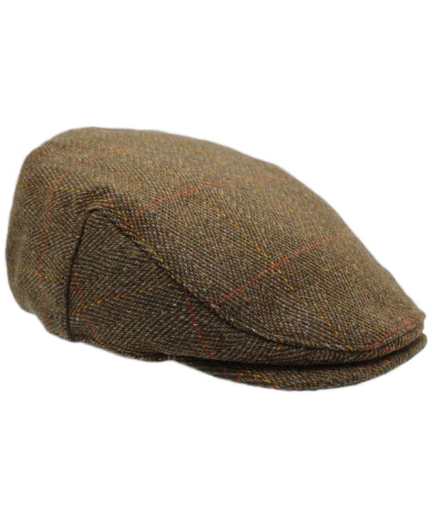 Heather Chilton Derby Tweed Waterproof Flat Cap - Cedar