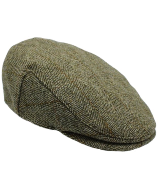 Heather Chilton Derby Tweed Waterproof Flat Cap - Sage