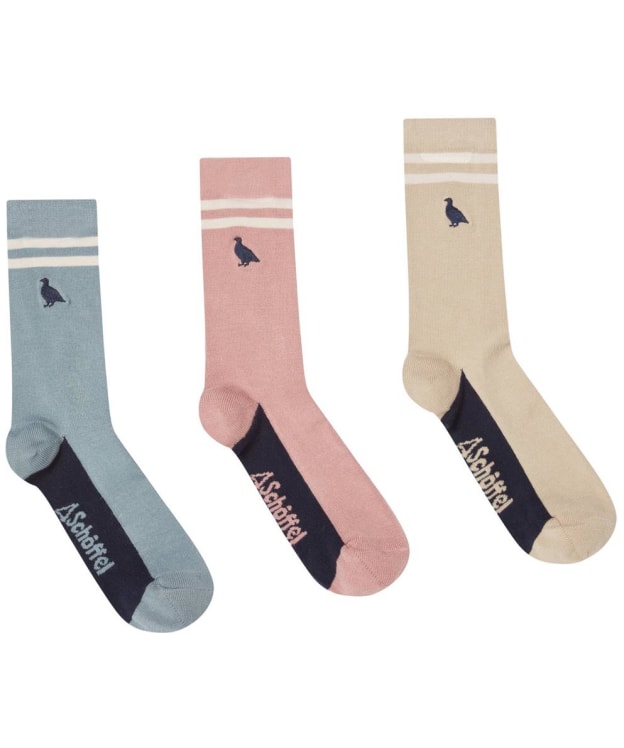 Women’s Schoffel Bamboo Socks - Box of 3 - Ptarmigan Stripe Mix