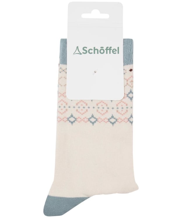Women's Schöffel Single Cotton Socks - Pale Stone Fairisle