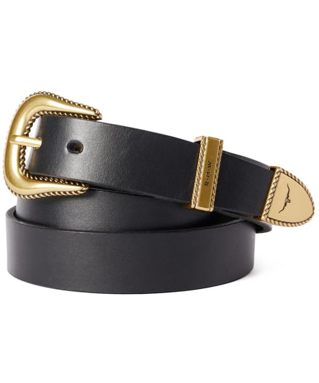 Women's R.M. Williams Agnes 1" Western Leather Belt - Black