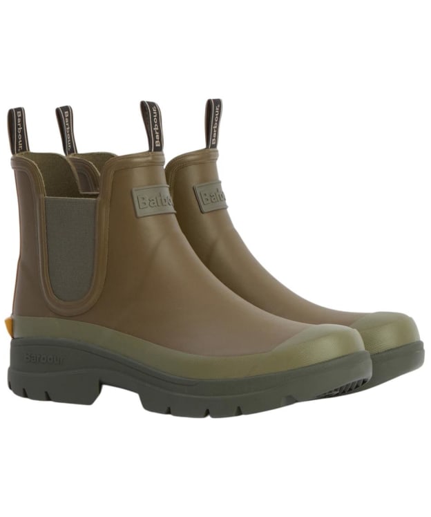 Men’s Barbour Nimbus Chelsea Wellington Boots - Olive / Ochre