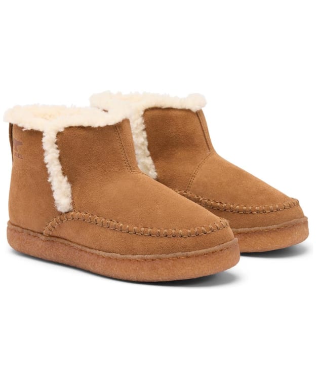 Women's Sorel Nakiska™ III Bootie Suede Slippers - Velvet Tan / Gum