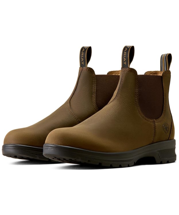 Men's Ariat Cooper Leather Chelsea Boots - Distressed Tan