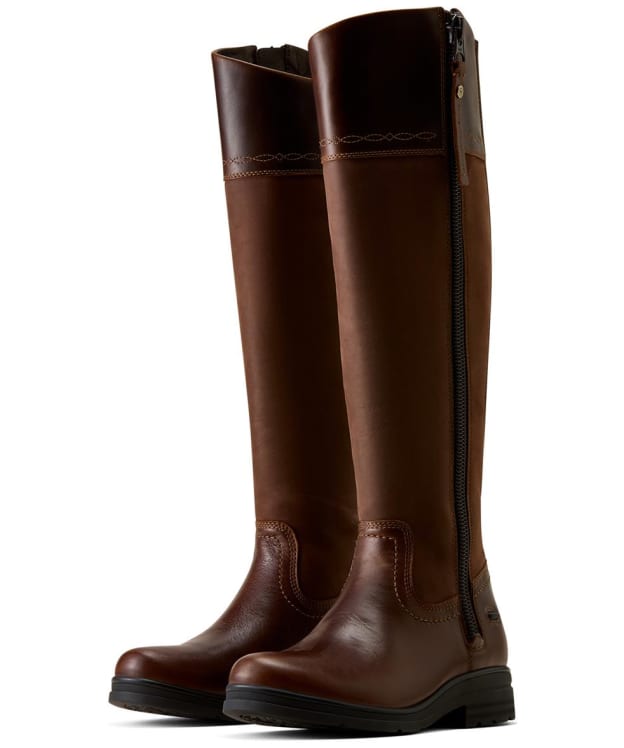 Women's Ariat Windsor Waterproof Full Zip Leather Boots - Tobacco Brown