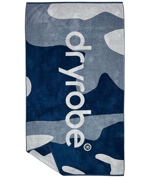 dryrobe® Organic Cotton Beach Towel - Blue / Black Camo
