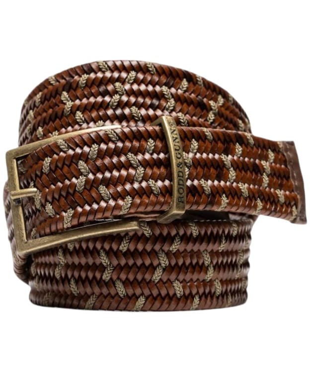 Men's Rodd & Gunn Stratford Leather Stretch Webbing Belt - Cognac / Taupe