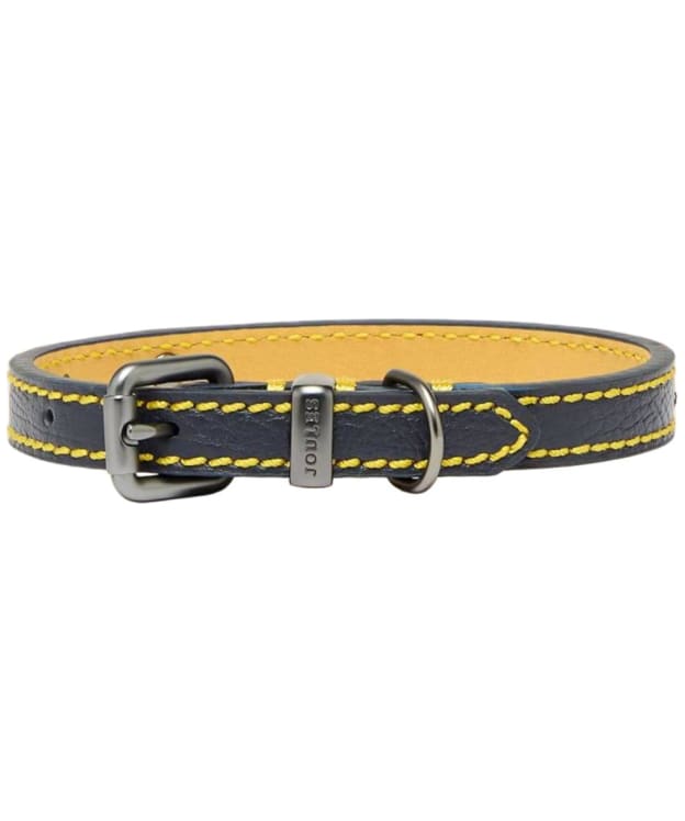 Joules Leather Dog Collar - Medium - Navy