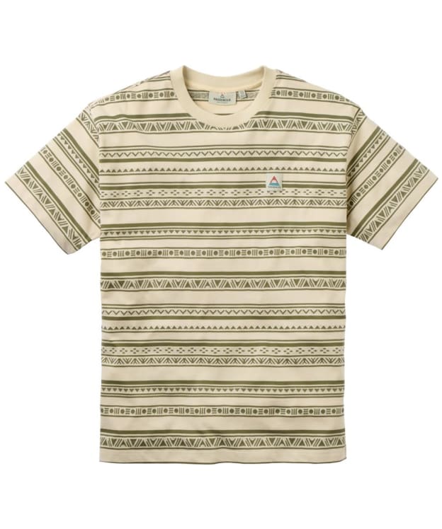 Men's Passenger Clothing Mellower Jacquard Relaxed Fit T-shirt - Geo Stripe Birch / Khaki