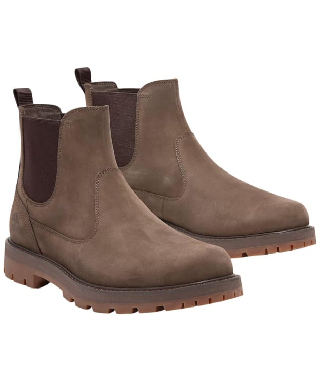 Men's Timberland Britton Road Mid Leather Chelsea Boots - Medium Brown Nubuck