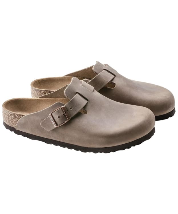 Birkenstock Boston Oiled Leather Clogs - Narrow Footbed - Tobacco Brown