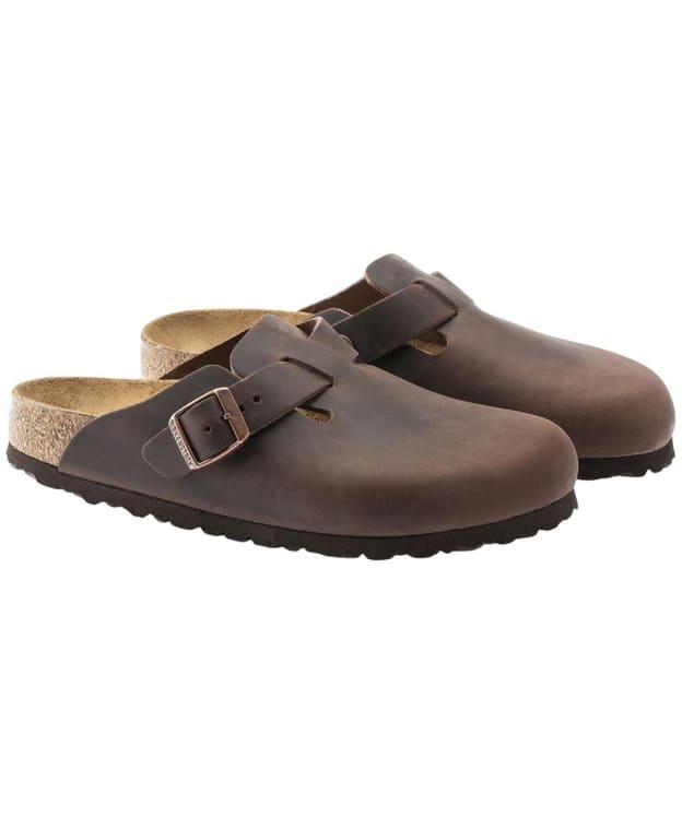 Birkenstock Boston Oiled Leather Clogs - Narrow Footbed - Habana