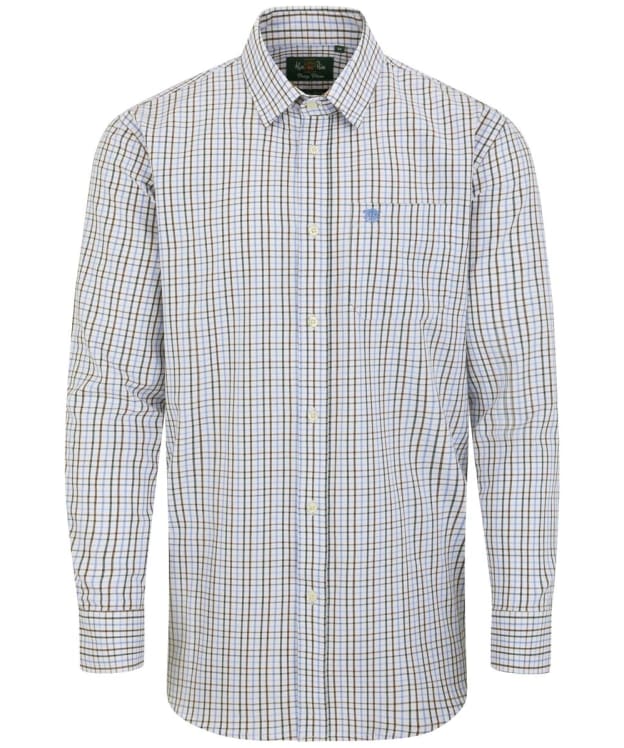 Men's Alan Paine Ilkley Shooting Fit Cotton Shirt - Green / Brown