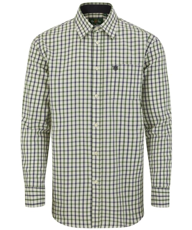 Men's Alan Paine Aylesbury Long Sleeve, Classic Fit Shirt - Blue / Green
