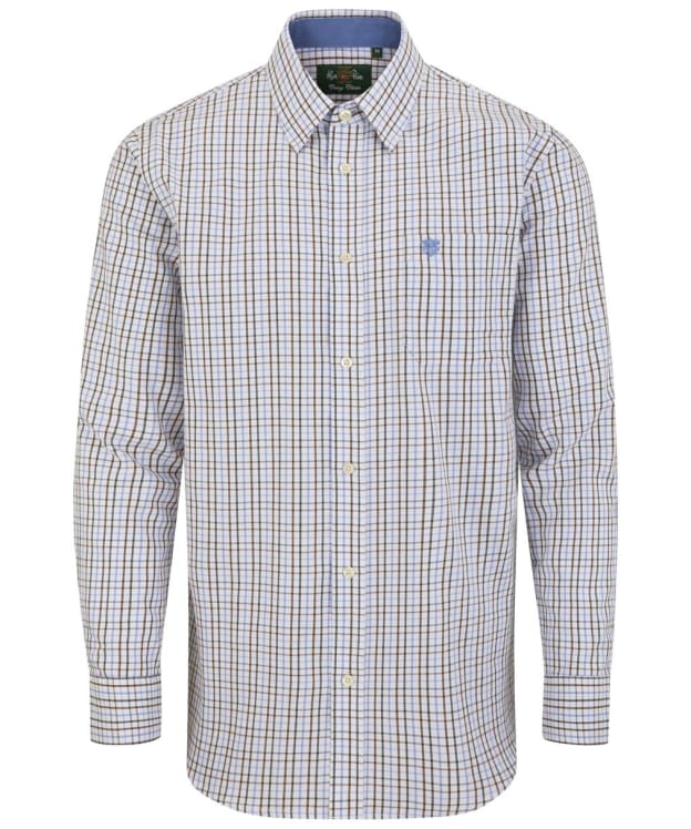 Men's Alan Paine Aylesbury Long Sleeve, Classic Fit Shirt - Green / Brown
