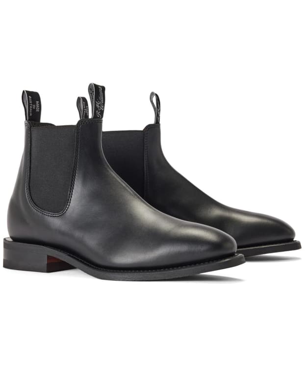 Men's R.M. Williams Dynamic Craftsman Boots, Yearling Leather, Dynamic Rubber Sole, G (Reg) Fit - Black