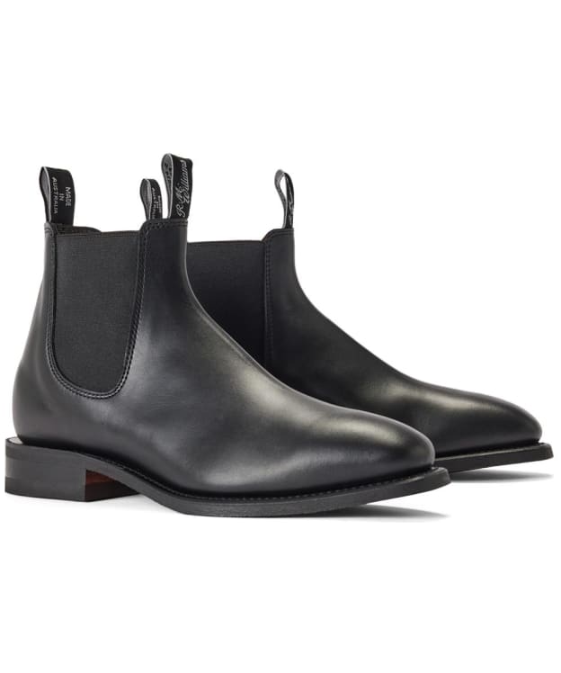 Men's R.M. Williams Dynamic Craftsman Boots, Yearling Leather, Dynamic Rubber Sole, H (Wide) Fit - Black