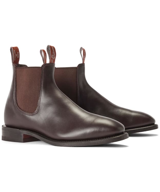 Men's R.M. Williams Dynamic Craftsman Boots, Yearling Leather, Dynamic Rubber Sole, H (Wide) Fit - Chestnut