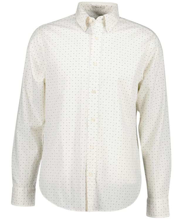 Men's GANT Regular Fit Poplin Micro Print Shirt - Eggshell