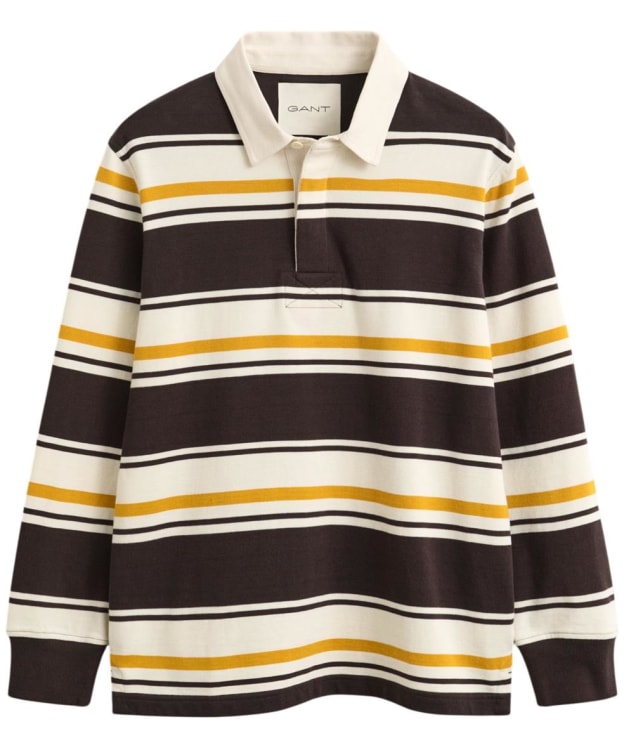 Men's GANT Striped Heavy Rugger - Charred Wood Brown