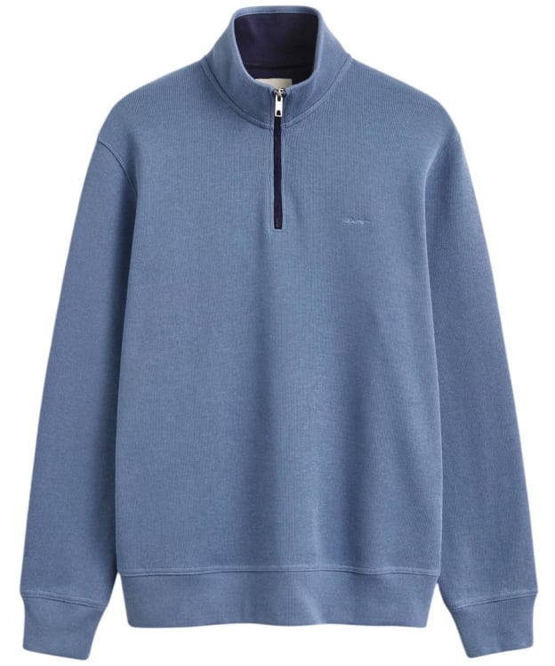Men's GANT Sacker Rib Half Zip Sweater - Blue Horizon