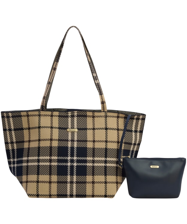 Women's Barbour Layla Tartan Large Tote Bag - Birchwood Dress Tartan