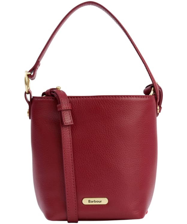 Women's Barbour Cedar Mini Leather Bucket Bag - Red