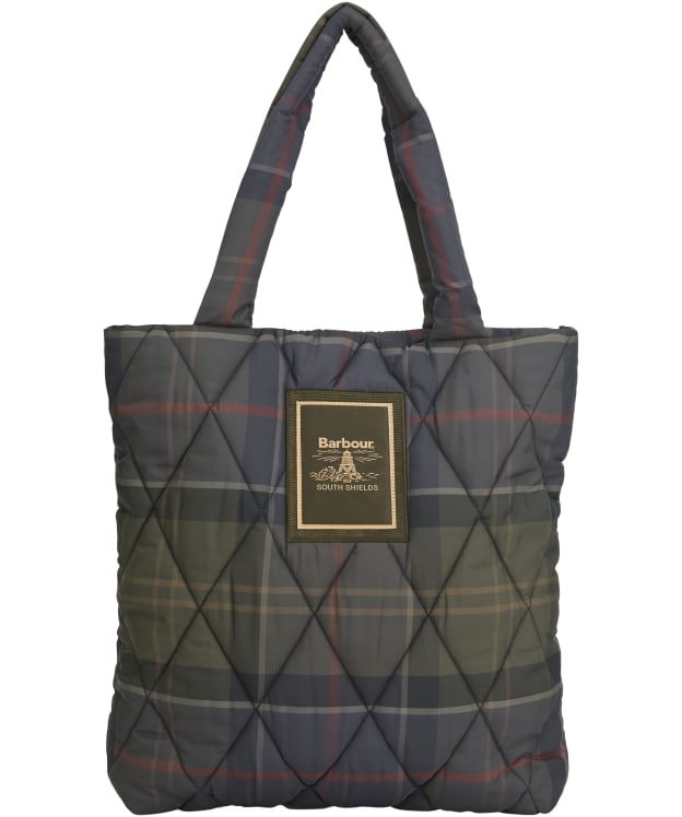 Women's Barbour Tartan Arlene Quilted Tote Bag - Shadow Classic Tartan