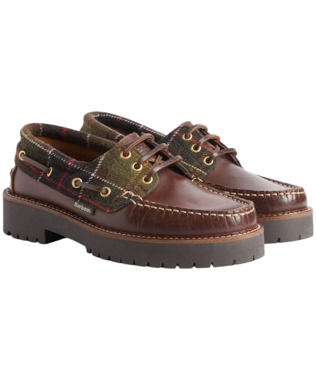 Women's Barbour Darras Boat Shoe - Brown / Classic Tartan